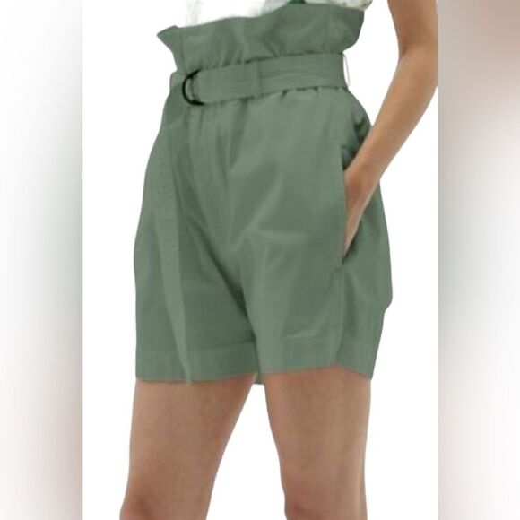 Bassike Canvas Belted Paper Bag Shorts NWT Size Small - Picture 2 of 9